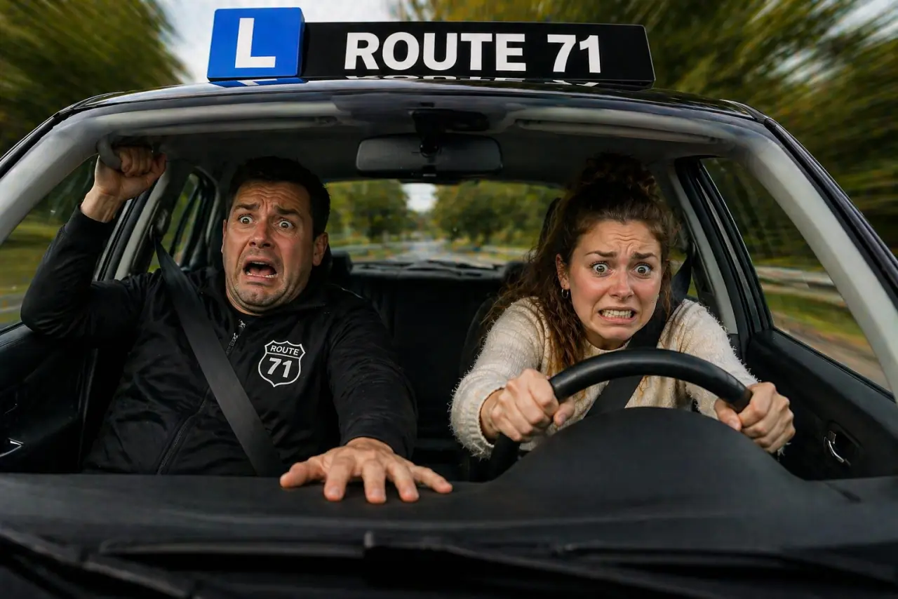 Refresher driving lesson at Route 71 for unsure and tense drivers